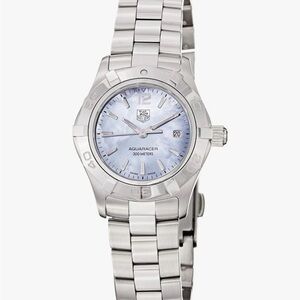 Tag Heuer Silver and Blue Smartwatch with Polished Finish